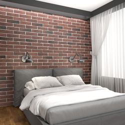 Панель ПВХ ВЕК фотопечать 3D матовая Кирпич бордо 2700х500 мм