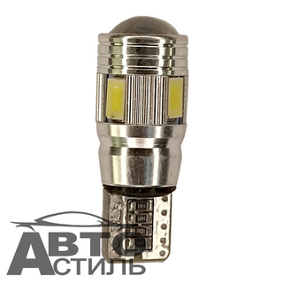 Светодиод 12V T10  6SMD 5730 WHITE CAN LENS (без цок) ОБМАНКА Линза+2SMD+4SMD 4001063