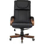 Кресло руководителя Бюрократ T-9933WALNUT, Экокожа, Черная