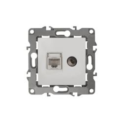 Розетка ЭРА Серия 12 12-3110-01 комбинированная RJ45+TV IP20 белый | Эра 12