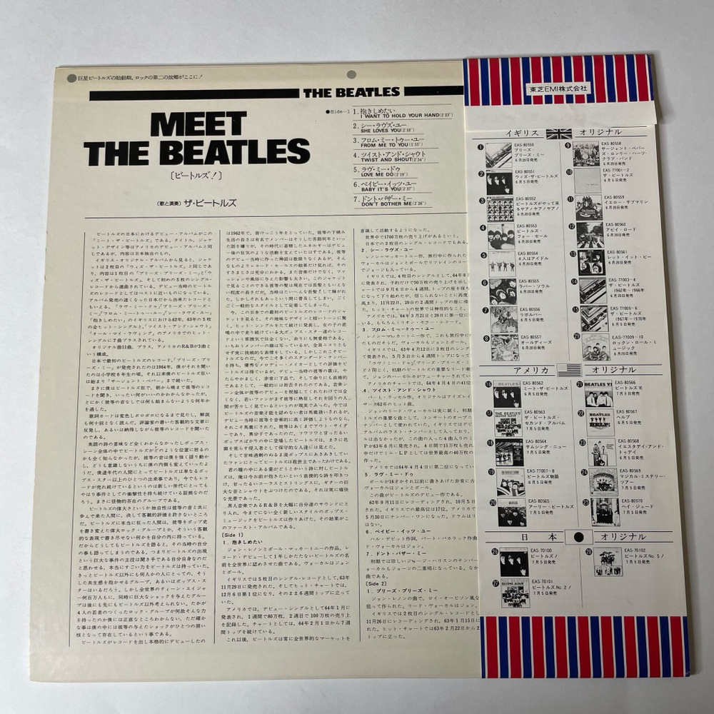 Винтажная виниловая пластинка LP Meet The Beatles (Japan 1976) (Obi)