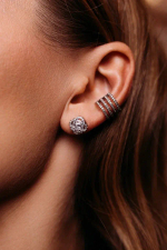 Серьги "Клевера" с цирконием