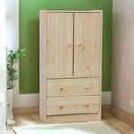 Комод деревянный Раст 2 ящика с органайзерами, с 2 дверями и полкой, в натуральной отделке