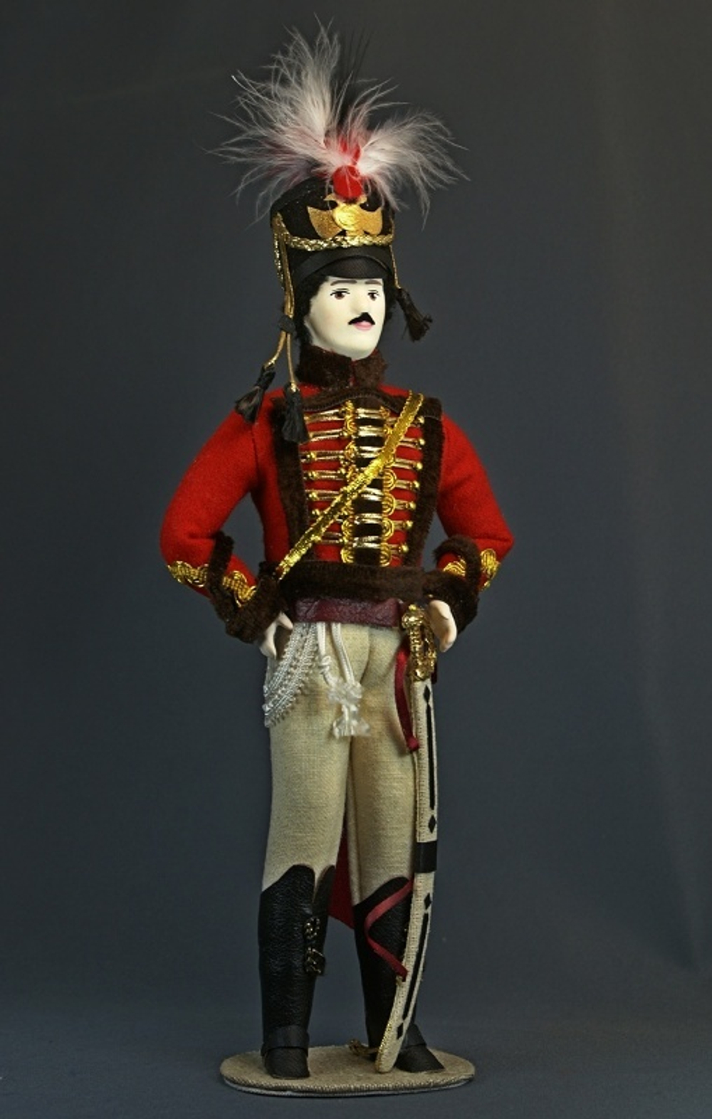Кукла коллекционная гусар Денис Давыдов, 19 век, Россия