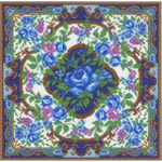 "Голубые цветы"-0888 канва с рисунком