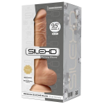 Телесный фаллоимитатор-реалистик 24см с мошонкой на присоске SilexD Premium Silicone Dildo 9,5" Model 3