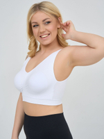 Гладкий бюстгальтер-топ с широкими бретелями (Размер: 2X) (Цвет: черный)