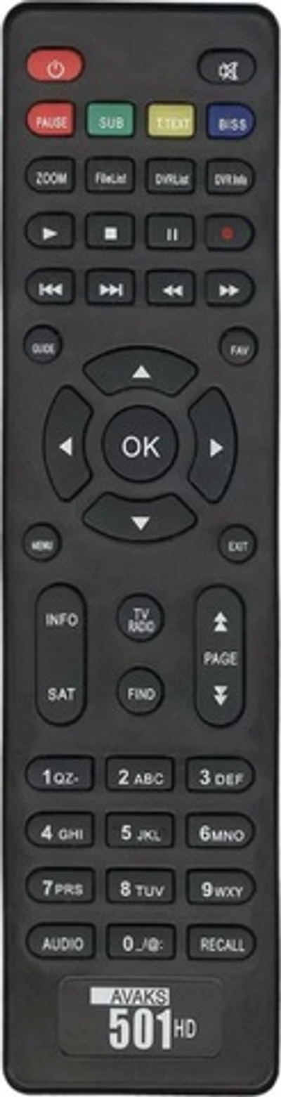 Пульт ДУ Avaks 501HD DVB-T2 (для цифровой приставки)