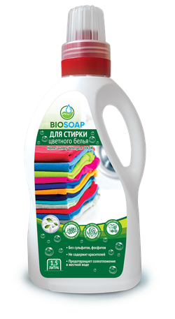Средство для машинной и ручной стирки цветного белья ГУСТАЯ формула Home laundry detergent COLOR,1.5