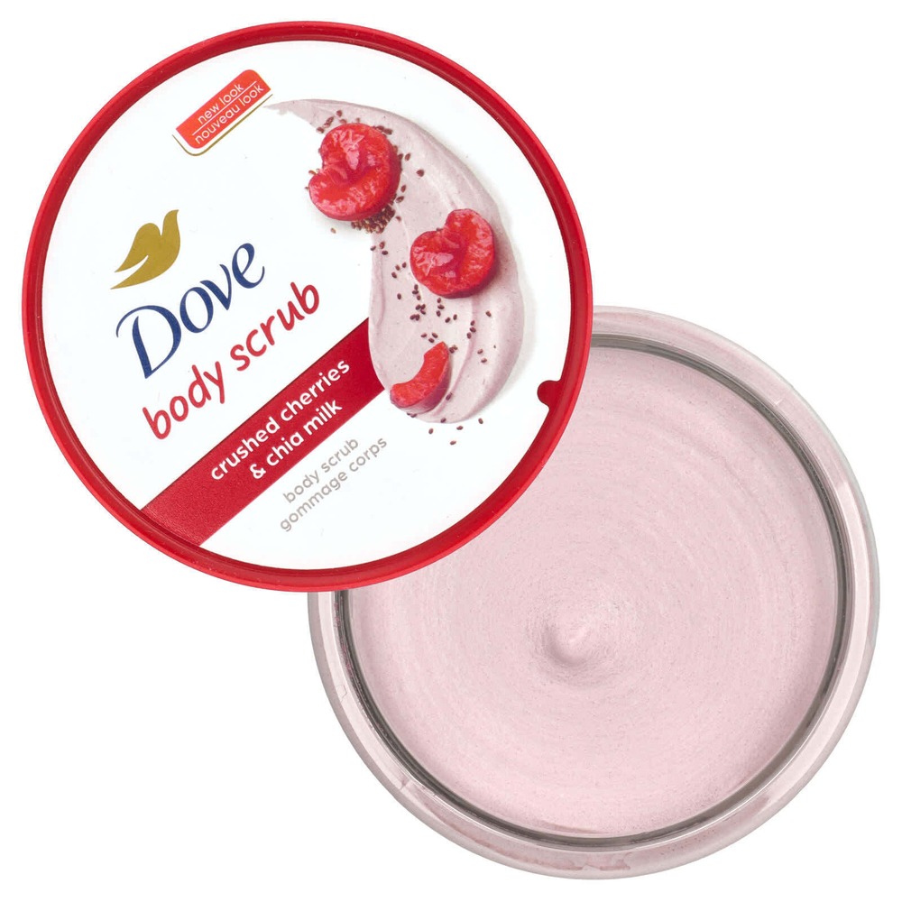 Dove, Скраб для тела, измельченная вишня и молоко чиа, 298 г (10,5 унции)