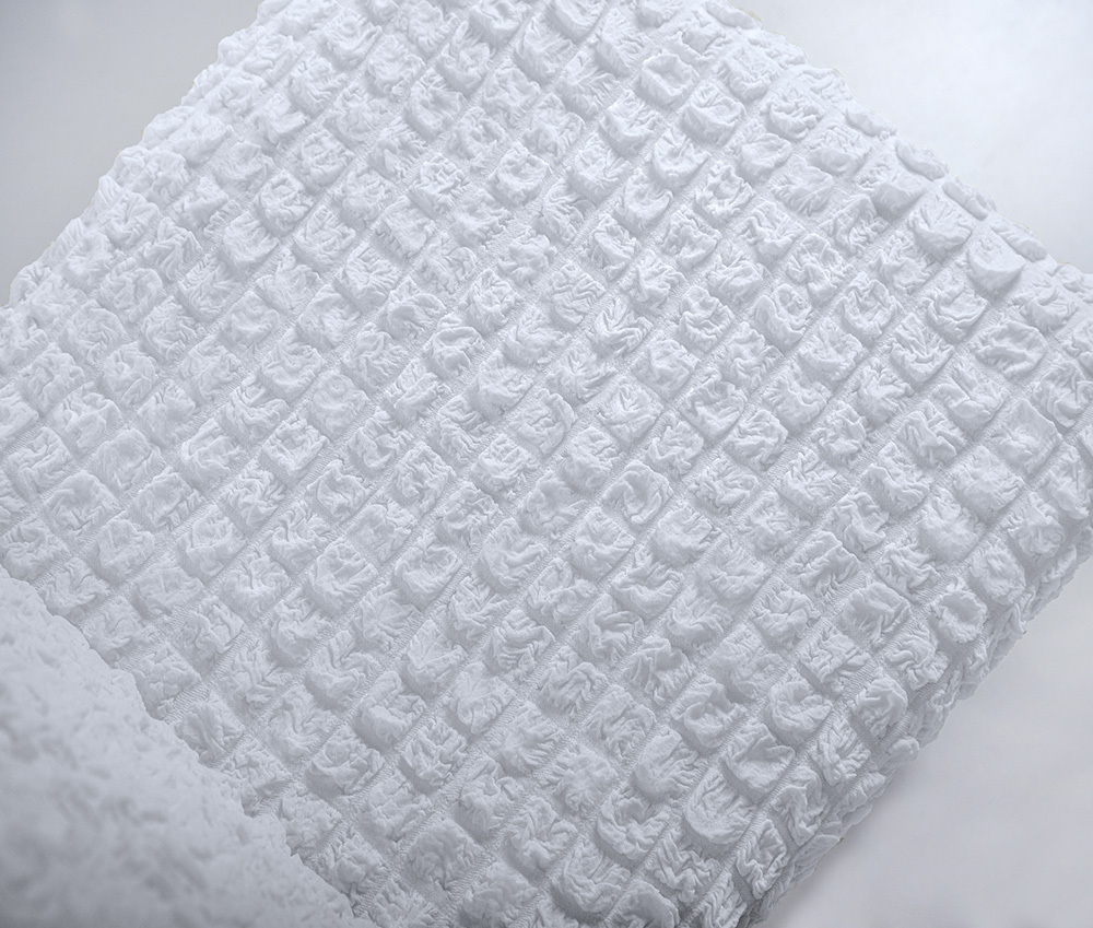 Чехол на стул без оборки со спинкой, цвет Белый, Набор 6 шт.