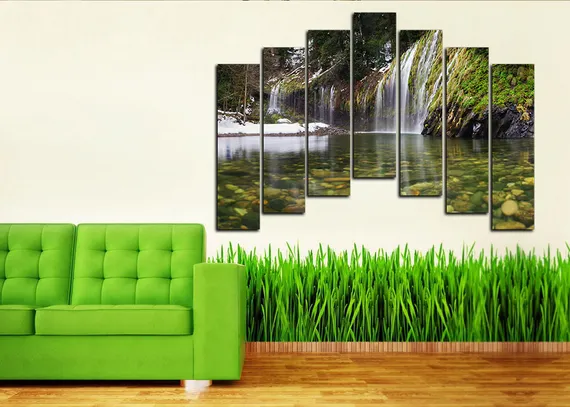 Модульная картина "Весенний водопад"