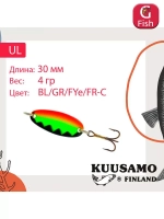 Блесна для рыбалки UL 1 30/4,0 BL/GR/FYe/FR-C