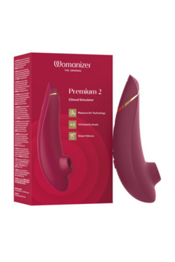 Womanizer Premium 2 - Бесконтактный клиторальный стимулятор, бордовый