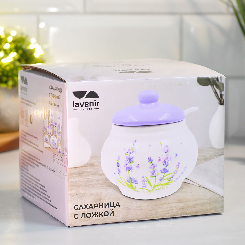 Сахарница 600мл с ложкой "Нежность" (00113365)