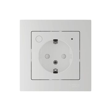 Розетка AtlasDesign Smart 16А L+N с заземл. защ. шторки Zigbee механизм бел. SE ATN000145Z