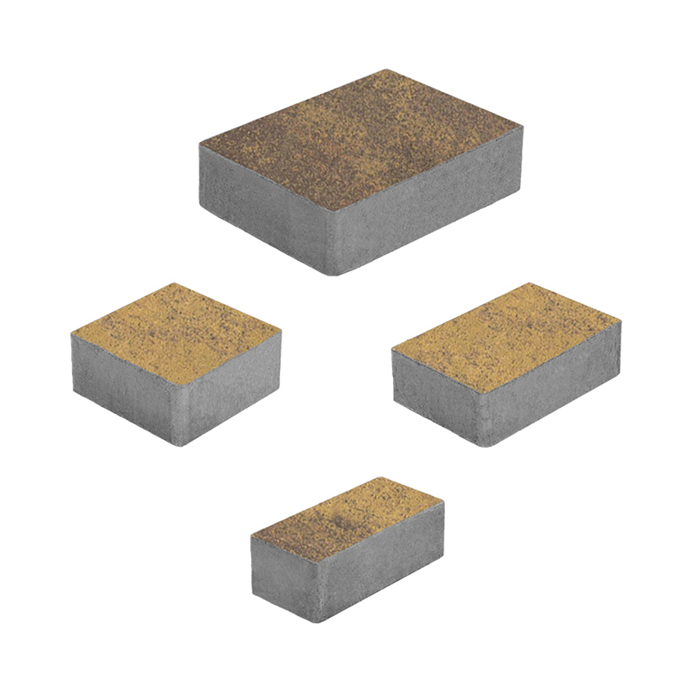 Тротуарная плитка МЮНХЕН - Листопад гладкий Янтарь, комплект из 4 видов плит