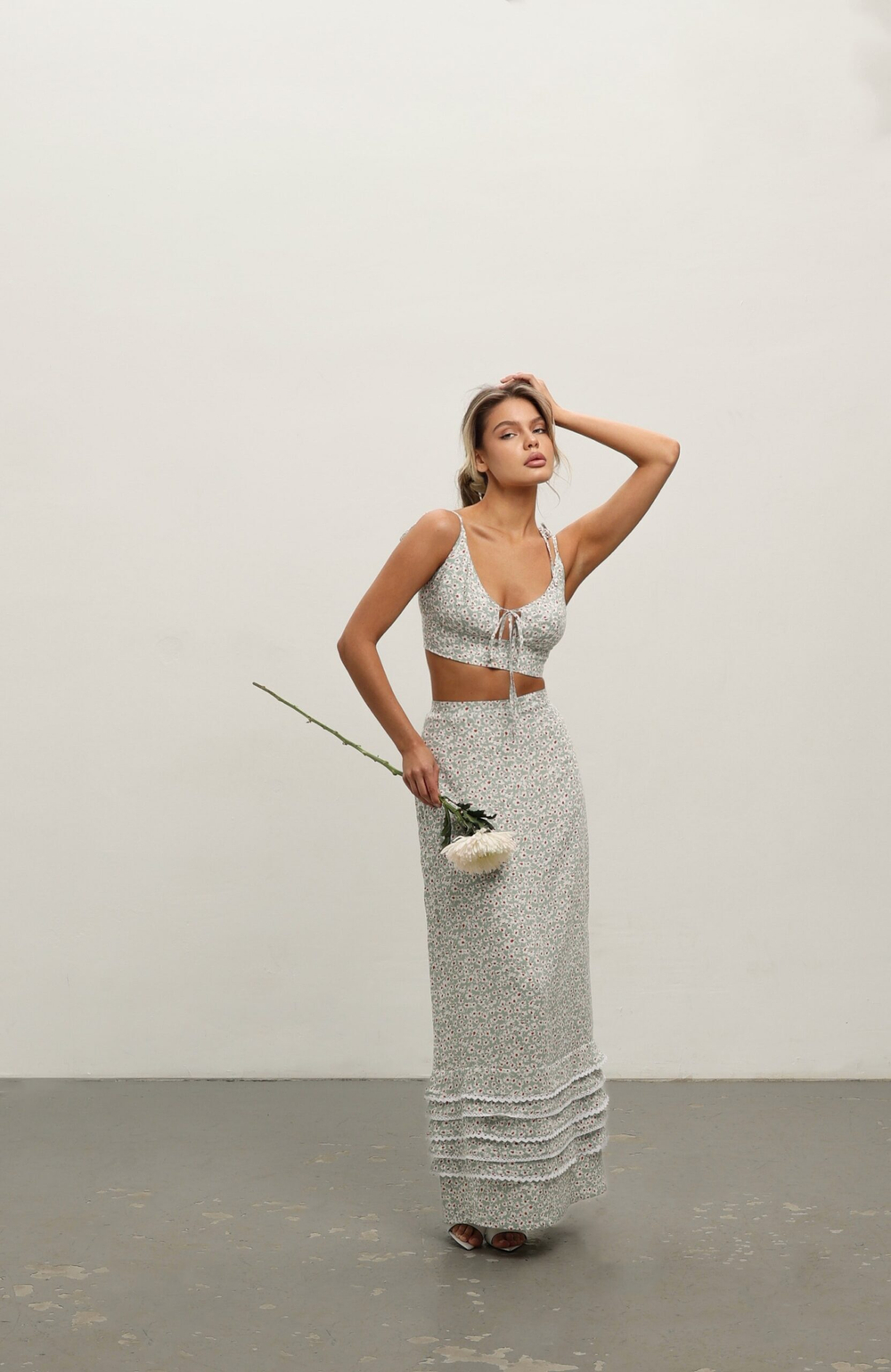 Юбка макси с цветочным принтом