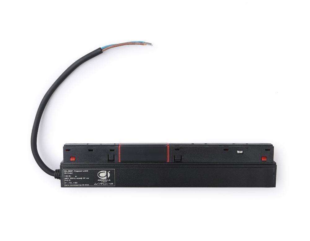 Ambrella Блок питания 100W внутренний с вводом питания для шинопровода Magnetic 20мм 48V Track System GL3661