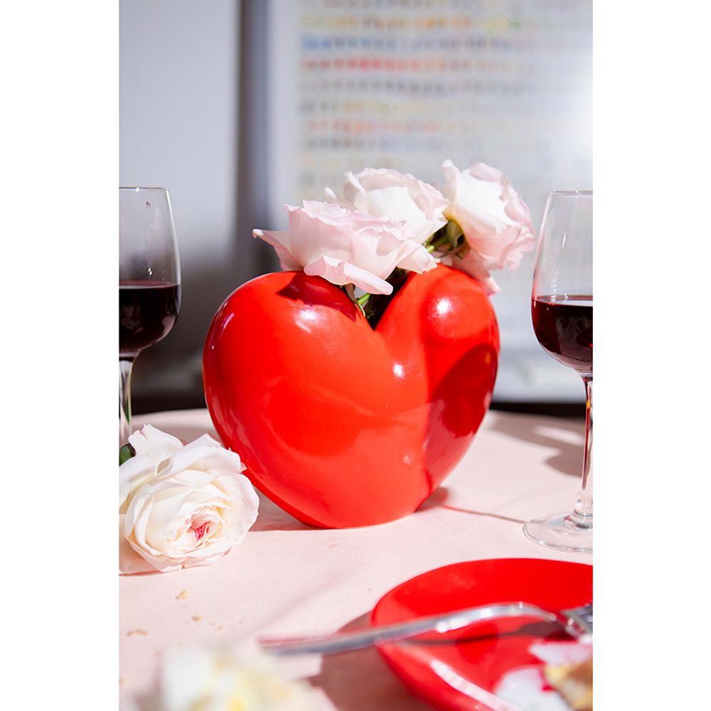 Ваза для цветов Love, 15,5 см, красная