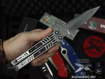 Нож бабочка (балисонг) Reptilian Стикс-02 сталь D2, рукоять сталь + алюминий