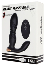 Черный L-образный вибромассажер простаты с пультом ДУ