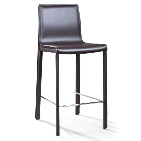 Полубарный стул Barrie 65 см коричневая кожа