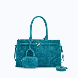 MANC КОЖАНАЯ СУМКА "ZOUZOU", БИРЮЗОВЫЙ