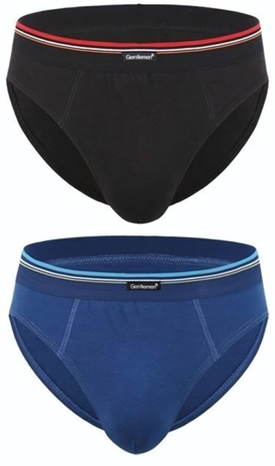 Комплект из 2 трусов-слипов - синих и черных (Размер: M) (Цвет: синий с черным)