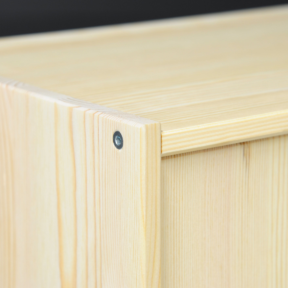 Dipriz Комод деревянный Раст 2 ящика с органайзерами, с дверцами и полкой, прозрачный лак