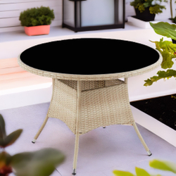 Стол из искусственного ротанга ЭММА «EMMA» (WOOD) D105 см