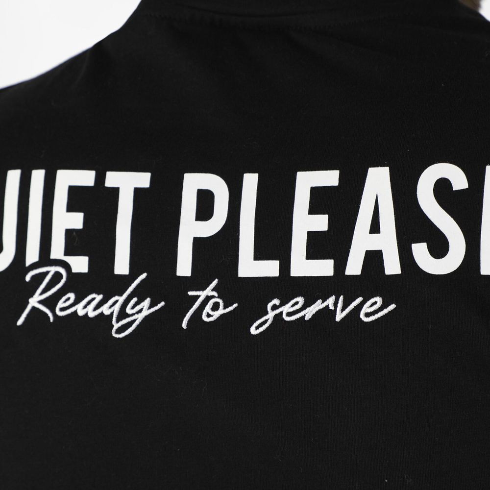 Мужское теннисное поло Quiet Please Ready To Serve T-Shirt Men - Black, White
