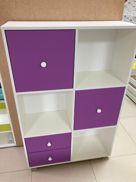 Стеллаж Кубик В-2 МДФ белый/фиалка