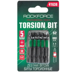 Биты торсионные, набор 5пр. RockFORCE RF-41638