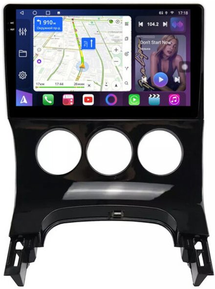 Магнитола для Peugeot 3008 2010-2017 (кондиционер) - FarCar 197M монитор 9.5" QLED на Android 14, TS18, CarPlay, 4G SIM-слот