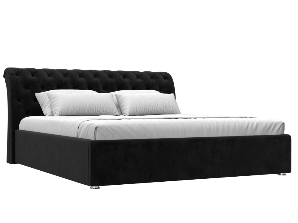 Кровать интерьерная Сицилия 180, Черный, Велюр, 120882