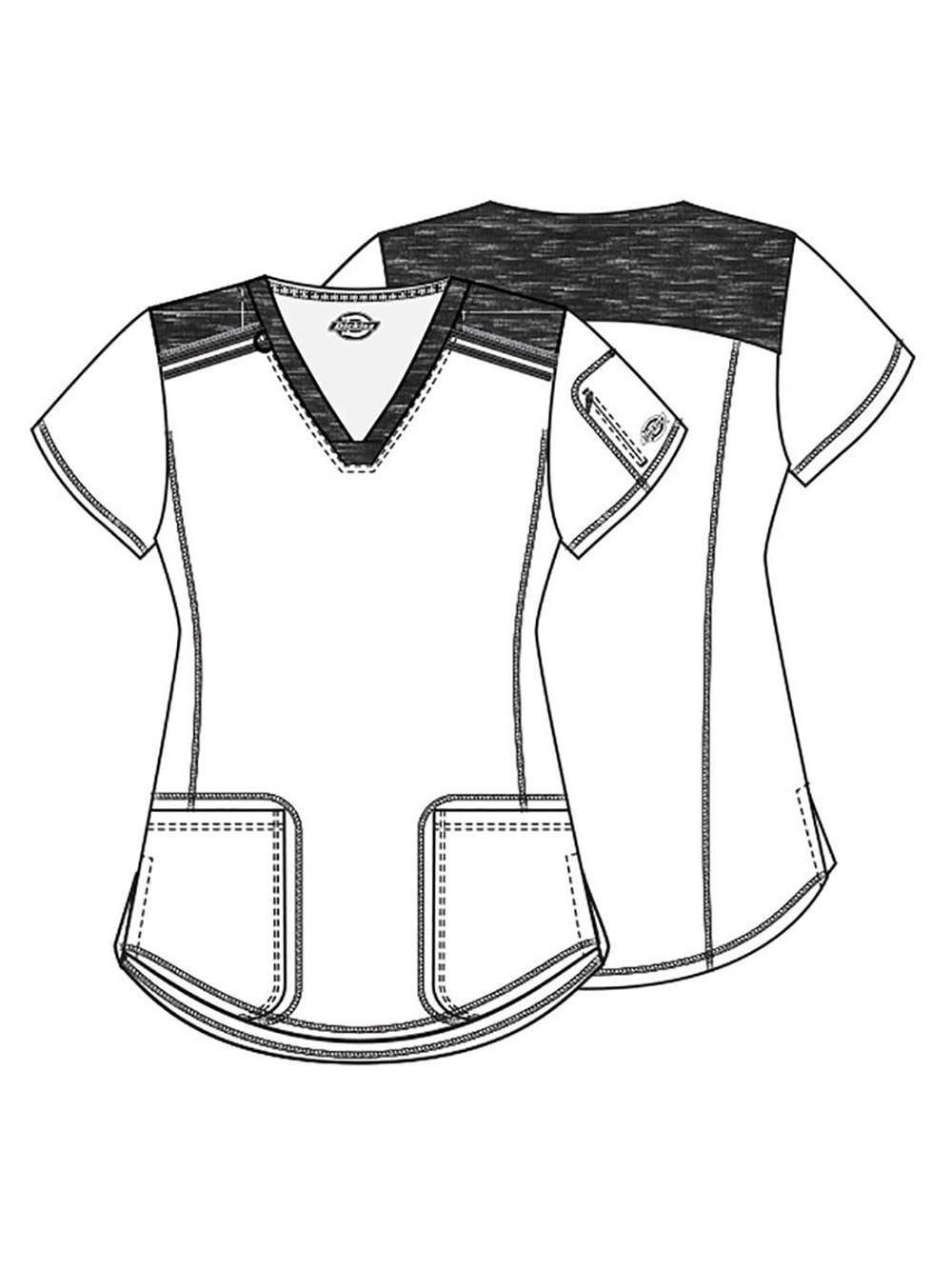 Топ медицинский женский Dickies DK740, бирюзовый, XS