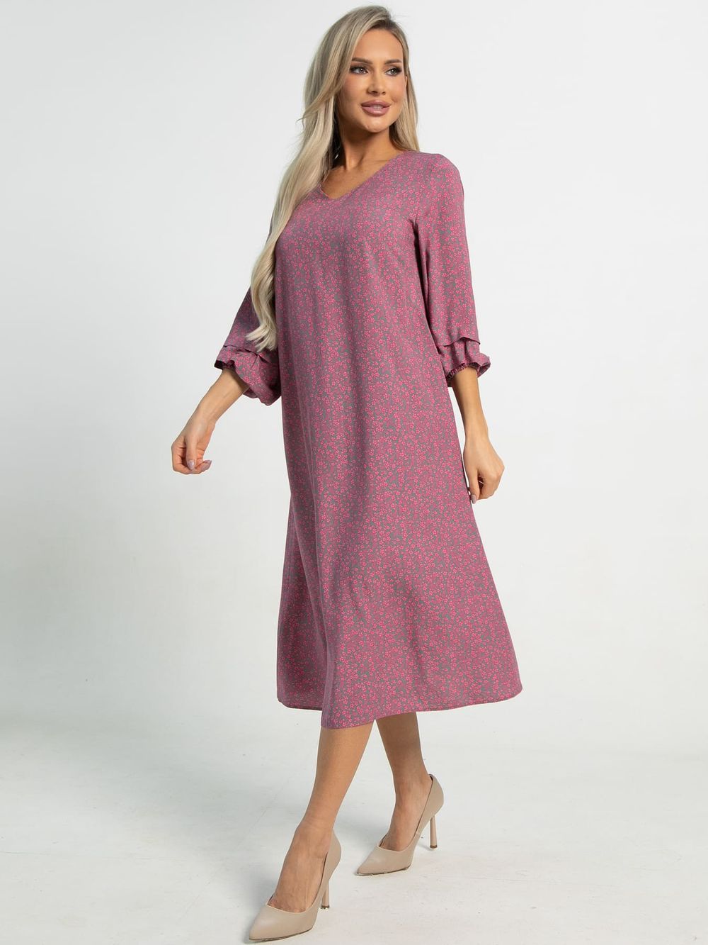 Платье Джасти (серо-розовое) П15723-4М LT Collection