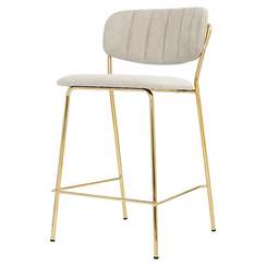 Полубарный стул Eirill, серый шенилл с золотыми ножками