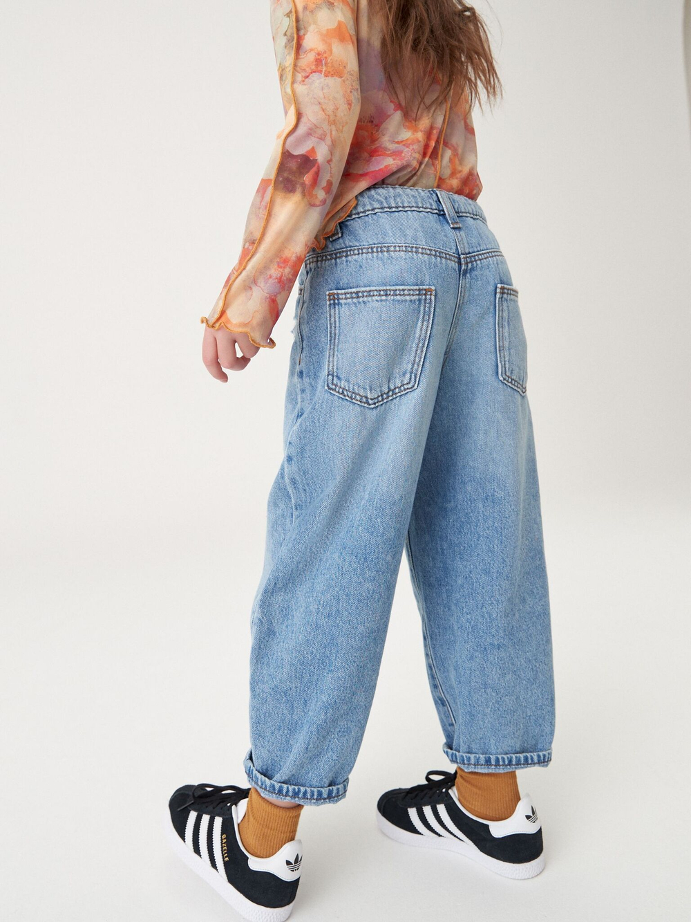 Джинсы широкие для девочки Next N31-184, Голубой