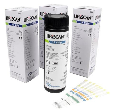 Тест-полоски для анализа мочи: Тест-полоски URISCAN 11 strip (ГЕН 11) 100шт/уп