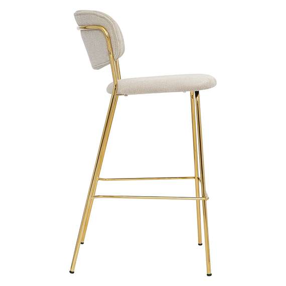 Барный стул Eirill, 71 см, серый шенилл с золотыми ножками
