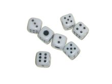 Кубик игровой №14. Цвет белый. Продажа упаковками. В упаковке 100 шт. 14#-Б