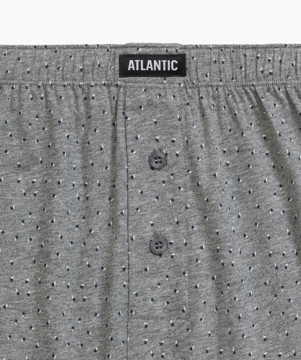 Мужские трусы боксеры Atlantic, набор из 2 шт., хлопок, серый меланж + темно-синие, 2MBX-061