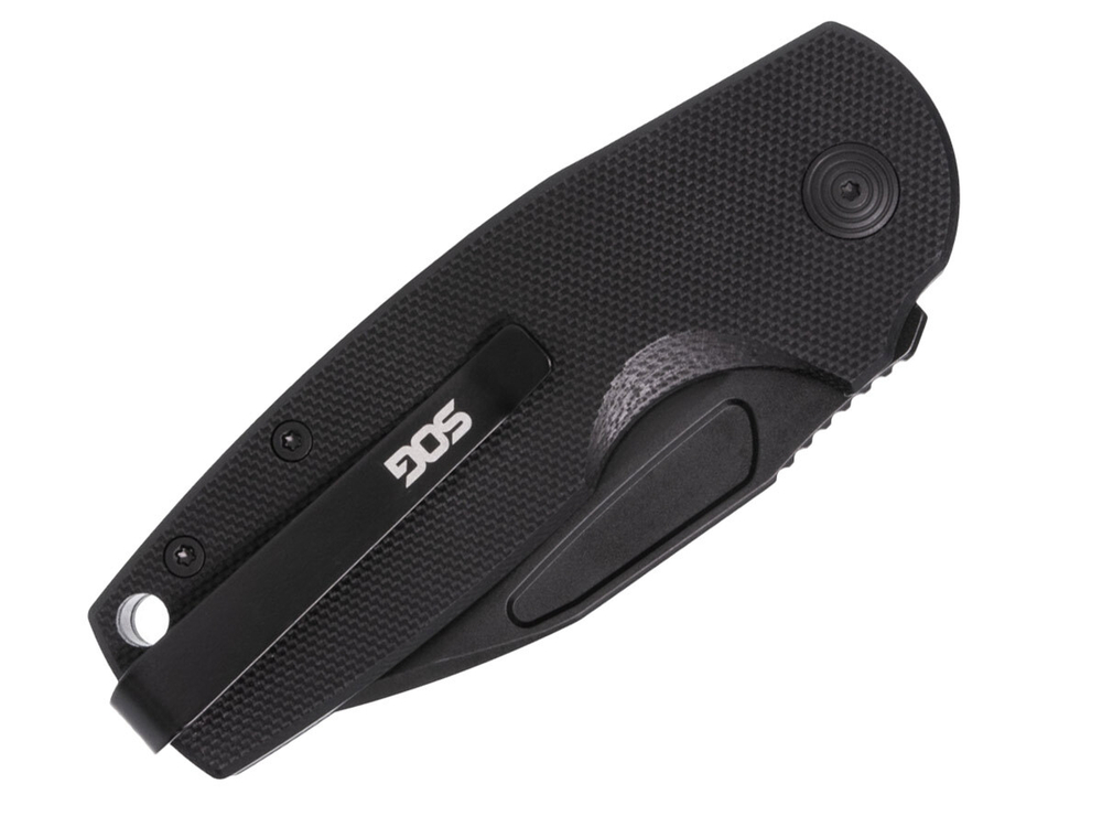 Нож складной SOG Stout SJ Blackout, сталь Cryo D2, рукоять G10, 96г