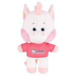 Мягкая игрушка "Единорожка с Розовыми Щёчками в Футболке" 25см (Maxitoys)