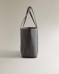 ZARA HOME КОЖАНАЯ СУМКА-ШОППЕР, ШОКОЛАДНЫЙ