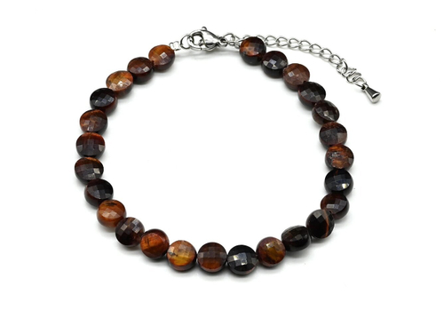 Браслет из бычьего глаза круг гр. 6 мм., 18 см