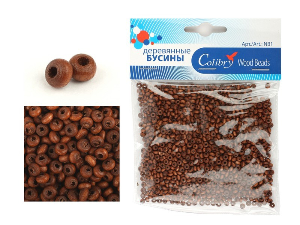 Деревянные бусины-NB-1-09-Colibry