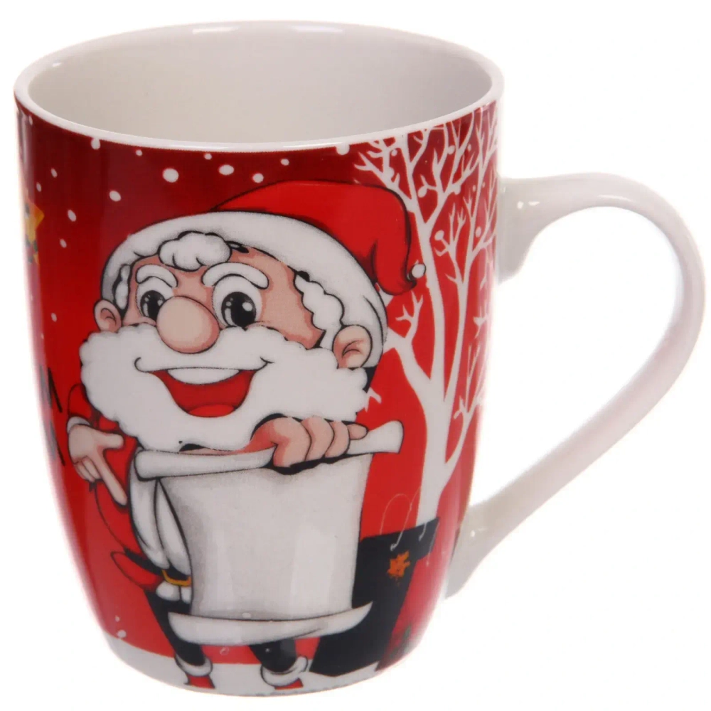 Кружка керамическая 350мл «С Новым годом!» Дед Мороз, микс 4рисунка